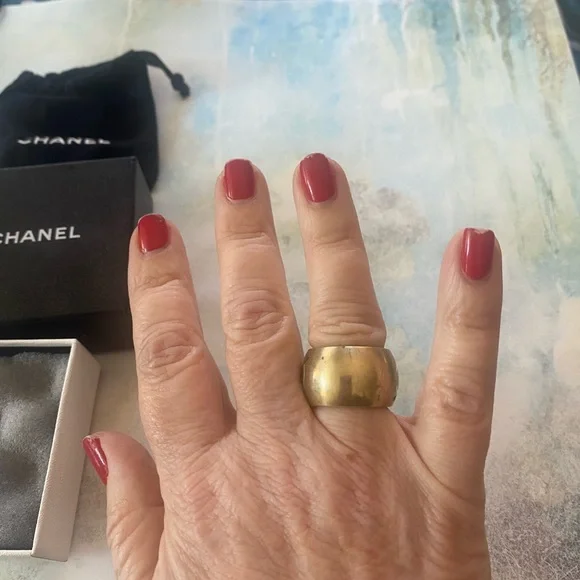 Chanel Metal Heart Ring SZ 7 - Picture 3 of 10